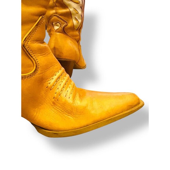 Nine West Butterfly Heart Cowboy Boots Womens Sz 7 Leather Western Riding Shoes - Picture 10 of 16